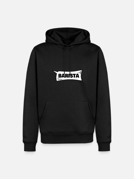 Barista as a speech bubble - Men’s Premium Organic Hoodie - black