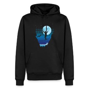 Moonlight slackline - Men’s Premium Organic Hoodie - black - Front - Nico (187cm)