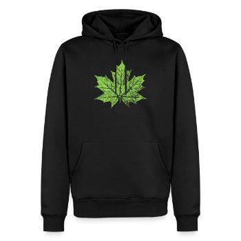 Ahornblatt - GRÜN - Natur / Wald Design - Männer Premium Bio Hoodie - Schwarz - Vorne - Nico (187cm)