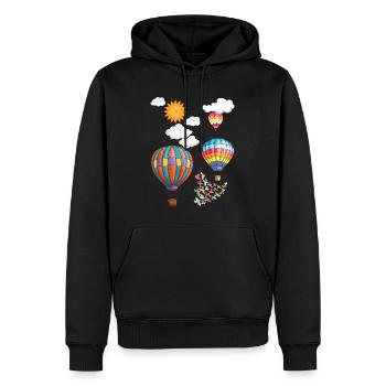 Montgolfière - Sweat à capuche Premium bio Homme - noir - Devant - Nico (187cm)