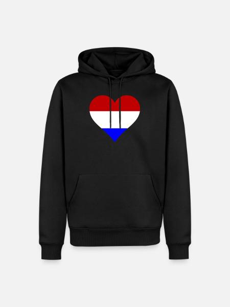 Herz Holland Farben - Männer Premium Bio Hoodie - Schwarz