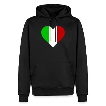Herz Italien - I love Italy - Männer Premium Bio Hoodie - Schwarz - Vorne - Nico (187cm)
