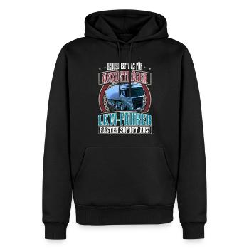 LKW Fahrer - Männer Premium Bio Hoodie - Schwarz - Vorne - Nico (187cm)