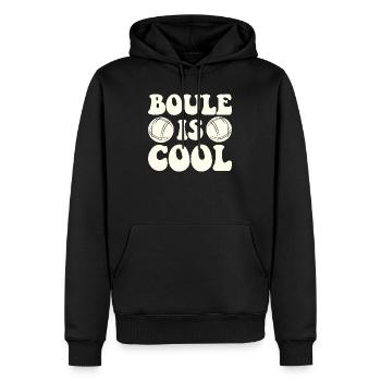Boule Is Cool Spruch für Bouler und Petanque - Männer Premium Bio Hoodie - Schwarz - Vorne - Nico (187cm)