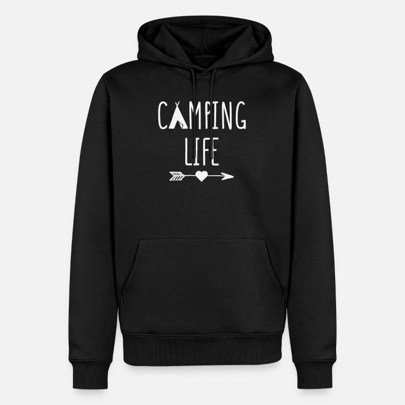 Leben auf dem Campingplatz - Männer Premium Bio Hoodie - Schwarz