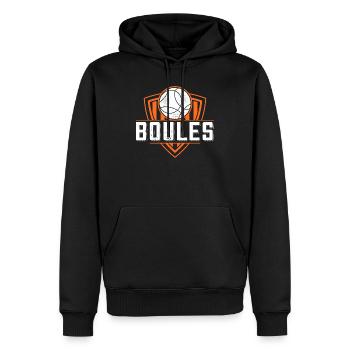 Boule boule boules pour bouler pétanque - Sweat à capuche Premium bio Homme - noir - Devant - Nico (187cm)