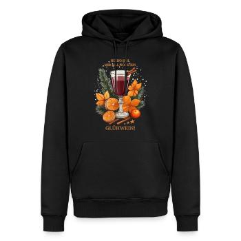 Glühwein mit Zimt - Männer Premium Bio Hoodie - Schwarz - Vorne - Nico (187cm)