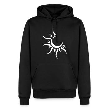 Weiße Sonne und Mond - Männer Premium Bio Hoodie - Schwarz - Vorne - Nico (187cm)