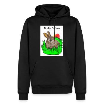 EG Hase I Tier I Osterhase I Urlaub I Geschenk - Männer Premium Bio Hoodie - Schwarz - Vorne - Nico (187cm)