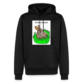 EG Hase I Tier I Osterhase I Ostern I Urlaub - Männer Premium Bio Hoodie - Schwarz - Vorne - Nico (187cm)