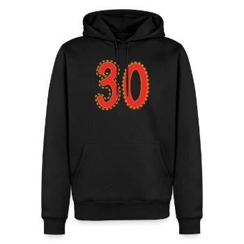 30. 30 YEARS. 30th ANNIVERSARY. 30 YEARS ANNIVERSARY. - Men’s Premium Organic Hoodie - black - Front - Nico (187cm)