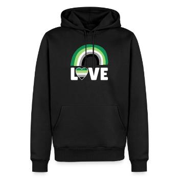 Aromantik, Aromatisch, Bogen - Männer Premium Bio Hoodie - Schwarz - Vorne - Nico (187cm)