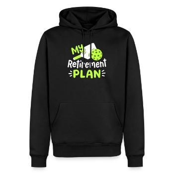 Pickleball-Spieler Ruhestand - Männer Premium Bio Hoodie - Schwarz - Vorne - Nico (187cm)