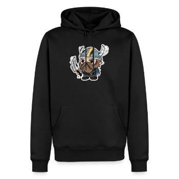Wikinger - Männer Premium Bio Hoodie - Schwarz - Vorne - Nico (187cm)