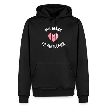 Meine Mutter ist die Beste - Männer Premium Bio Hoodie - Schwarz - Vorne - Nico (187cm)