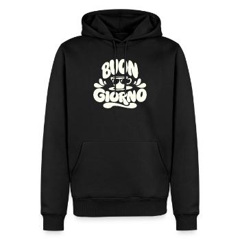 Buongiorno Cappuccino Italien Urlaub - Männer Premium Bio Hoodie - Schwarz - Vorne - Nico (187cm)