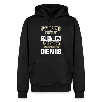 Denis der schönste Mann von Gott geformt Design - Männer Premium Bio Hoodie - Schwarz - Vorne - Nico (187cm)