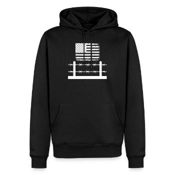 Barbed Wire America - Men’s Premium Organic Hoodie - black - Front - Nico (187cm)
