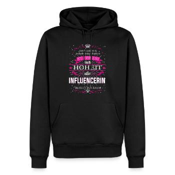 Eure Hoheit die Influencerin betritt den Raum - Männer Premium Bio Hoodie - Schwarz - Vorne - Nico (187cm)