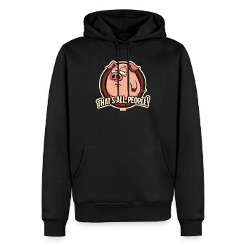 Cochon impertinent, c’est tout le monde - Sweat à capuche Premium bio Homme - noir - Devant - Nico (187cm)