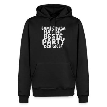 Geschenk für Lampedusa - Männer Premium Bio Hoodie - Schwarz - Vorne - Nico (187cm)