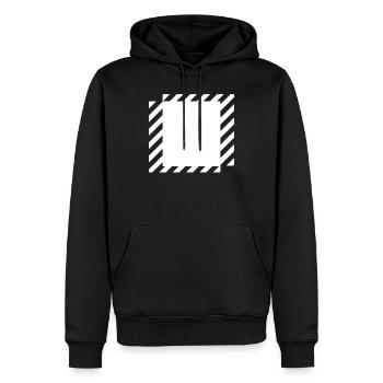 Linien Quadrate Design - Männer Premium Bio Hoodie - Schwarz - Vorne - Nico (187cm)