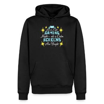Silent Night Gaming Night All Calm Screens Bright - Männer Premium Bio Hoodie - Schwarz - Vorne - Nico (187cm)
