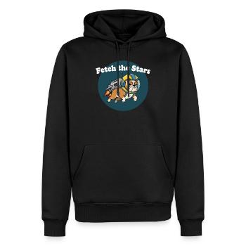 Aller chercher les étoiles Bulldog astronaute - Sweat à capuche Premium bio Homme - noir - Devant - Nico (187cm)
