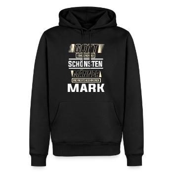 Marquez le plus bel homme de Dieu en forme de design - Sweat à capuche Premium bio Homme - noir - Devant - Nico (187cm)