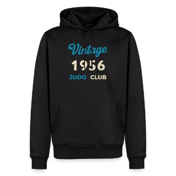 Cadeau vintage de l’année de naissance rétro du Judo Club 1956 - Sweat à capuche Premium bio Homme - noir - Devant - Nico (187cm)