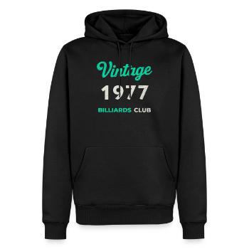 Vintage 1977 – Billiards Club Retro Geburtsjahr - Männer Premium Bio Hoodie - Schwarz - Vorne - Nico (187cm)