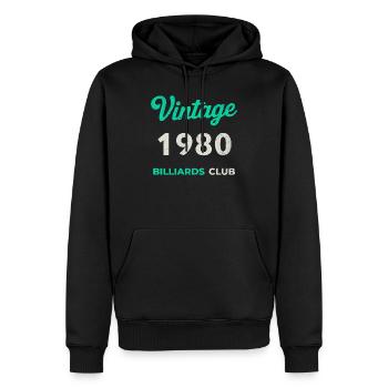 Vintage 1980 – Billiards Club Retro Geburtsjahr - Männer Premium Bio Hoodie - Schwarz - Vorne - Nico (187cm)