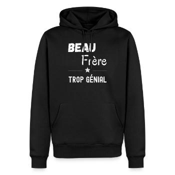 Beau frère - Sweat à capuche Premium bio Homme - noir - Devant - Nico (187cm)