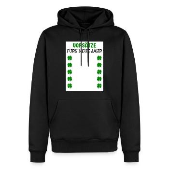 Résolutions du Nouvel An Trèfles du réveillon du Nouvel An - Sweat à capuche Premium bio Homme - noir - Devant - Nico (187cm)
