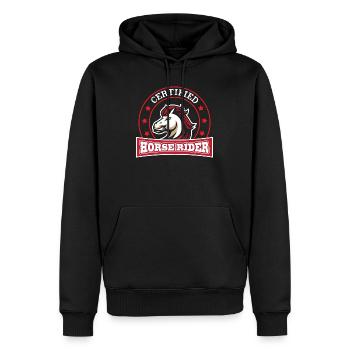 Cavalier certifié - Sweat à capuche Premium bio Homme - noir - Devant - Nico (187cm)