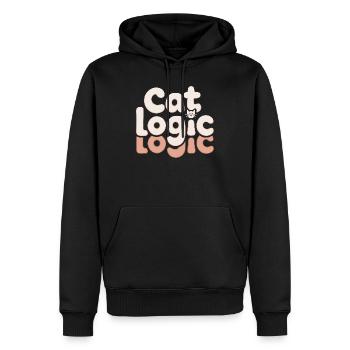  Cat Logic Lustiger Katzen Spruch Für - Männer Premium Bio Hoodie - Schwarz - Vorne - Nico (187cm)