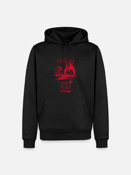 Ich will Dinge Brennen sehen..... - Männer Premium Bio Hoodie - Schwarz