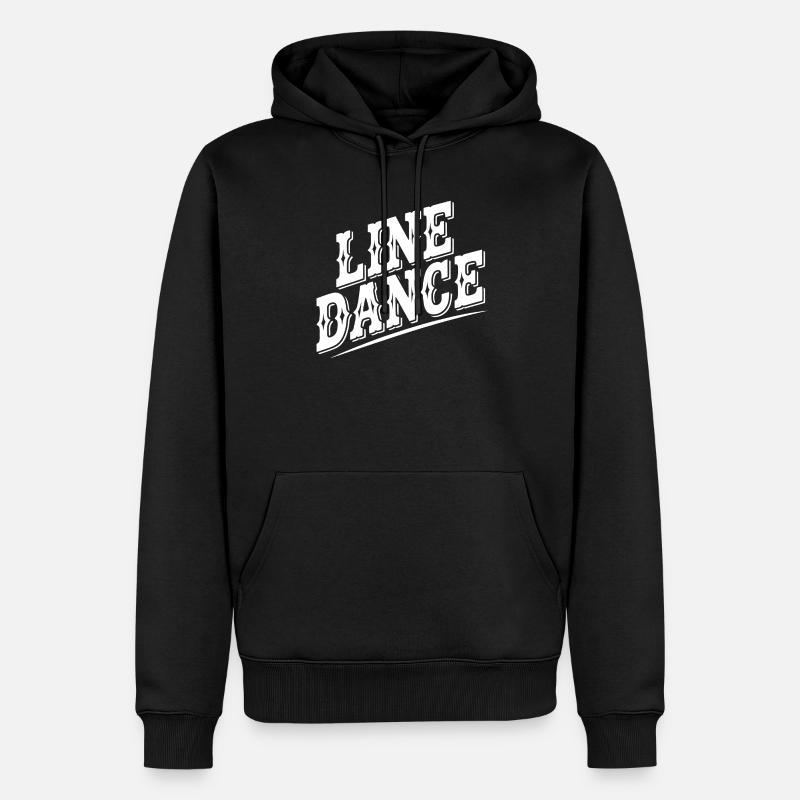 Line Dance Retro Stil - Männer Premium Bio Hoodie - Schwarz