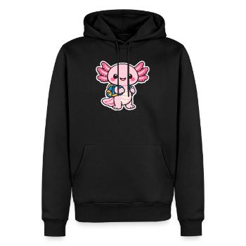 Kuscheliger axolotl - Männer Premium Bio Hoodie - Schwarz - Vorne - Nico (187cm)