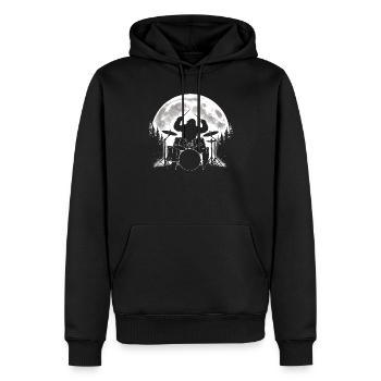 Bigfoot Batteur Moon - Sweat à capuche Premium bio Homme - noir - Devant - Nico (187cm)