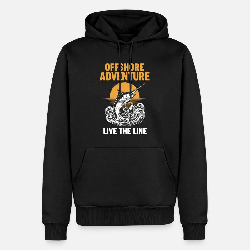 Fischerei-Seeschwertfisch-Abenteuer vor der Küste - Männer Premium Bio Hoodie - Schwarz