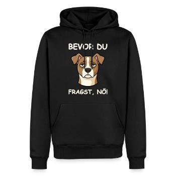 Einfach Nö Hund Lustiger Spruch - Männer Premium Bio Hoodie - Schwarz - Vorne - Nico (187cm)