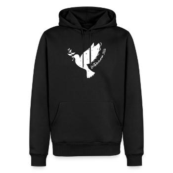 Erstkommunion 2026 1. Heilige Kommunion Taube - Männer Premium Bio Hoodie - Schwarz - Vorne - Nico (187cm)