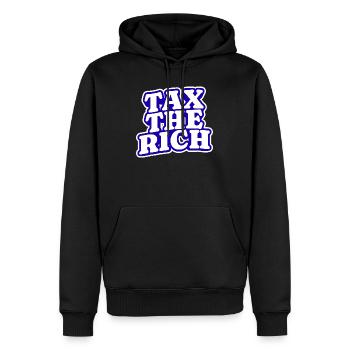Taxer les riches - Sweat à capuche Premium bio Homme - noir - Devant - Nico (187cm)