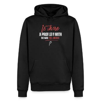lustiger Krieg Dunkler Humor Anti-Krieg - Männer Premium Bio Hoodie - Schwarz - Vorne - Nico (187cm)