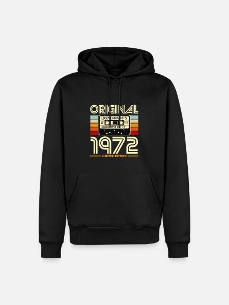 Original 1972 Retro Cassette - Men’s Premium Organic Hoodie - black