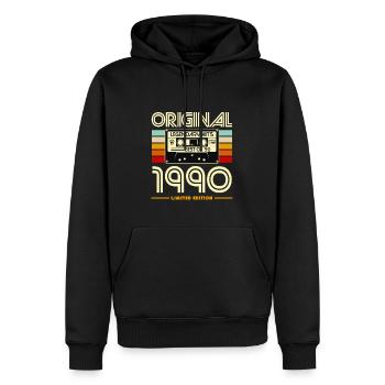 Original 1990 Retro Cassette Limited - Men’s Premium Organic Hoodie - black - Front - Nico (187cm)