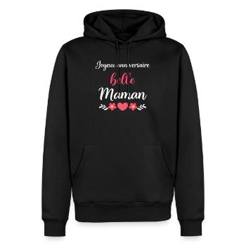 Joyeux anniversaire Belle Maman - Sweat à capuche Premium bio Homme - noir - Devant - Nico (187cm)