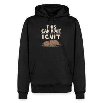 Niedlicher Capybara-stressabbau, Kein Stress, - Männer Premium Bio Hoodie - Schwarz - Vorne - Nico (187cm)