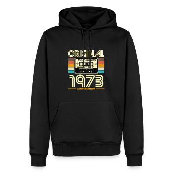 Original 1973 – Hits Rétro Limité - Sweat à capuche Premium bio Homme - noir - Devant - Nico (187cm)